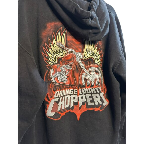 Orange County Choppers Hoodie – Winged Flaming Rider Graphic Pullover 21"x27" - Picture 5 of 9